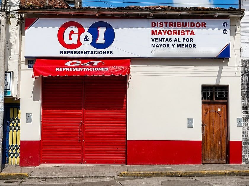 Fachada de la tienda principal de G&I Representaciones en Cusco